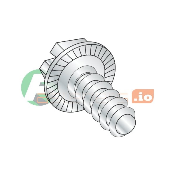 Newport Fasteners Thread Cutting Screw, #8 x 1/4 in, Zinc Plated Steel Hex Head Slotted Drive, 10000 PK 515292 - main
